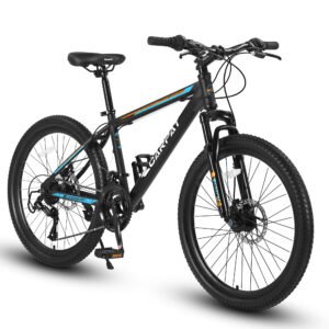 CARPAT 26-Inch Mountain Bike - Shimano 21 Speeds, Mechanical Disc Brakes, High-Carbon Steel Frame, Suspension MTB Bicycle for Adults and Teenagers